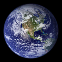 A photo of the Earth from space