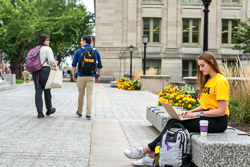 Students on the University of Iowa campus